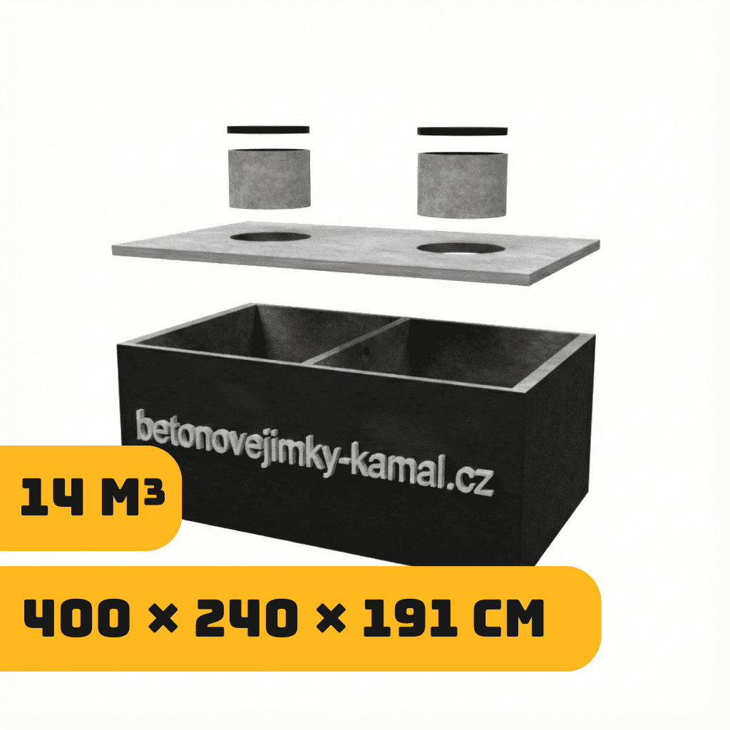 Dvoukomorova jímka 14m³ (400×240×191cm)