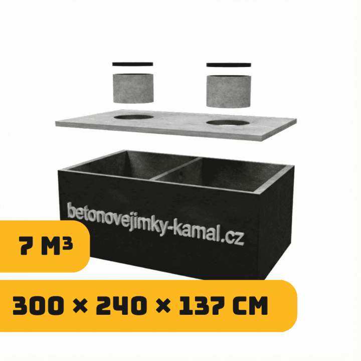 Dvoukomorova jímka 7m³ (300×240×137cm)