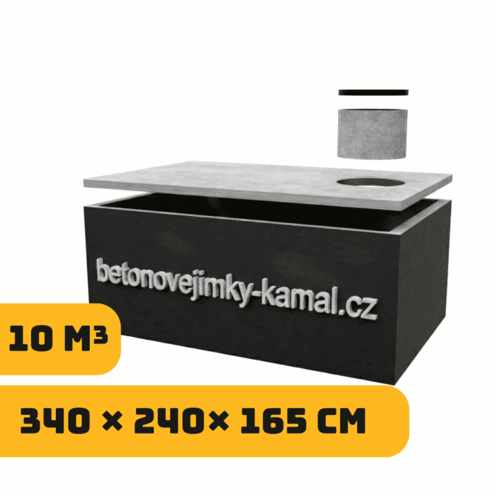 Jednokomorová nádrž 10m³ – nízká (340x240x165cm)