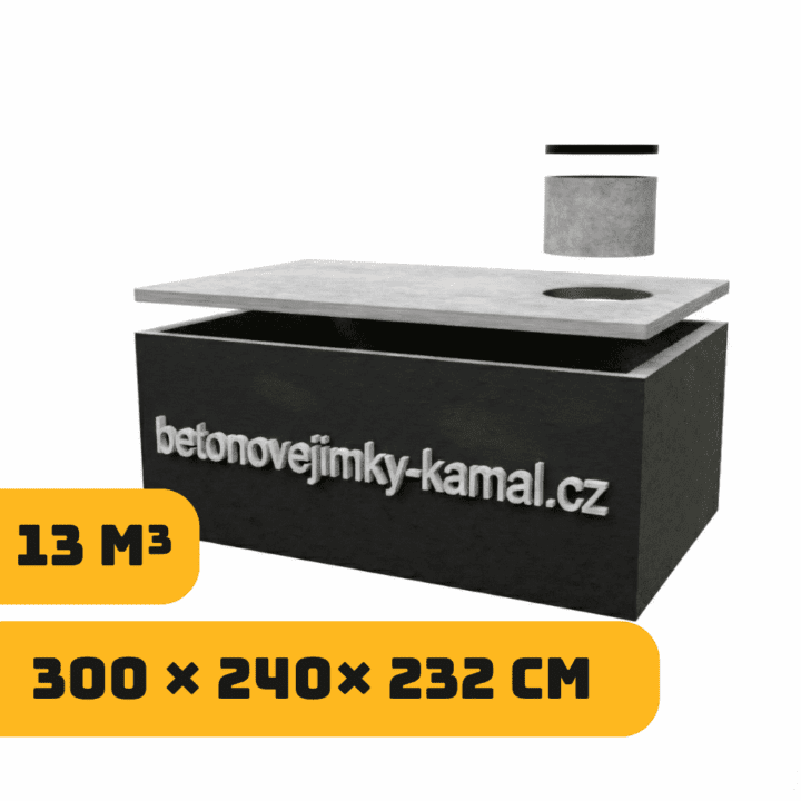 Jednokomorová nádrž 12m³ – nízká (400x240x166cm)