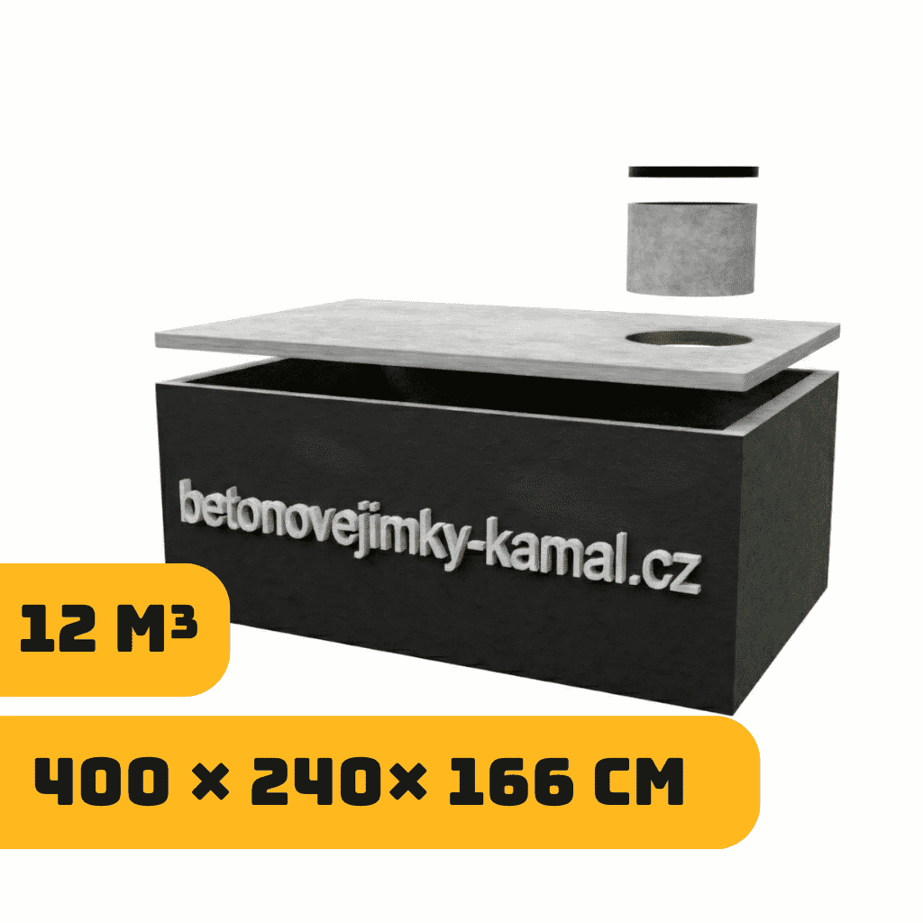 Jednokomorova jímka 12m³ – nízká (400x240x166cm)