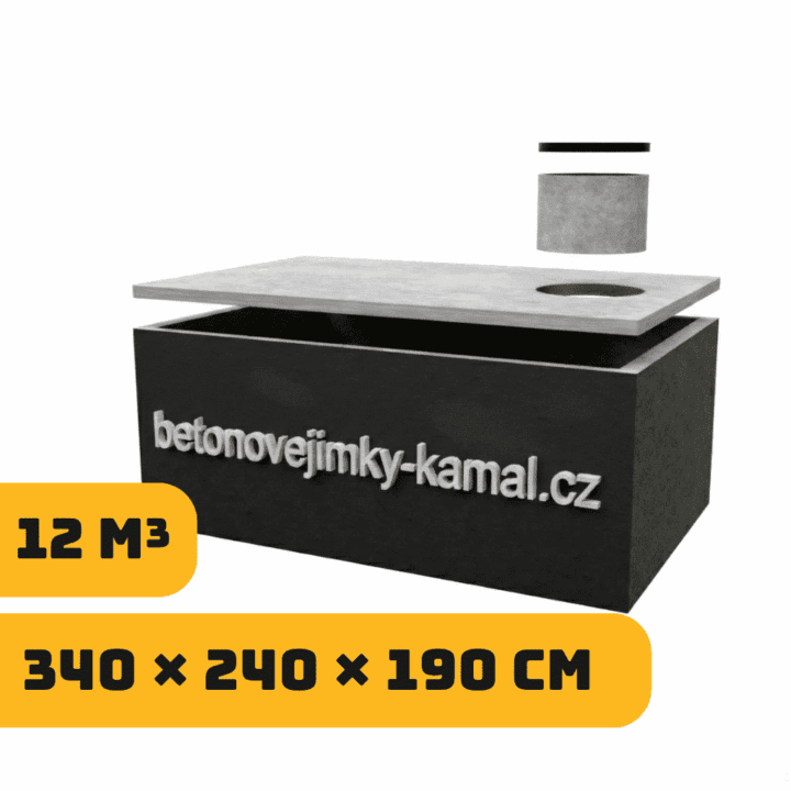 Jednokomorova jímka 12m³ – střední (340x240x190cm)