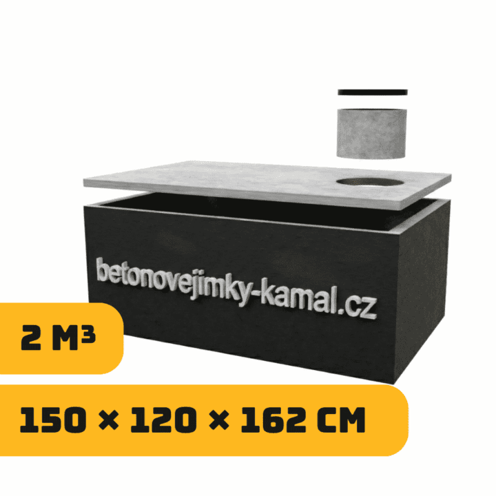 Jednokomorová nádrž 2m³ (150x120x162cm)