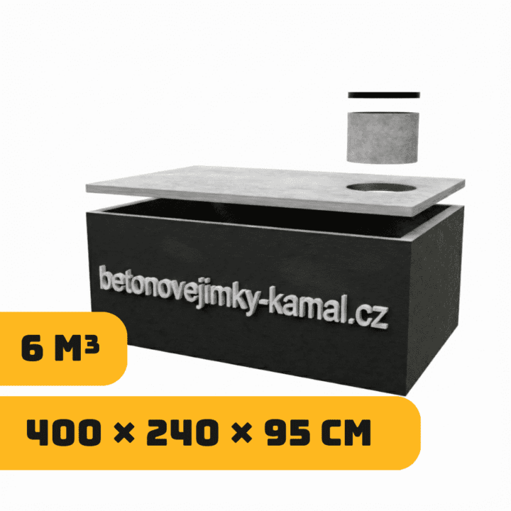 Jednokomorová nádrž 6m³ – nízká (400x240x95cm)