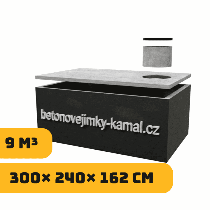 Jednokomorová nádrž 9m³ (300x240x162cm)