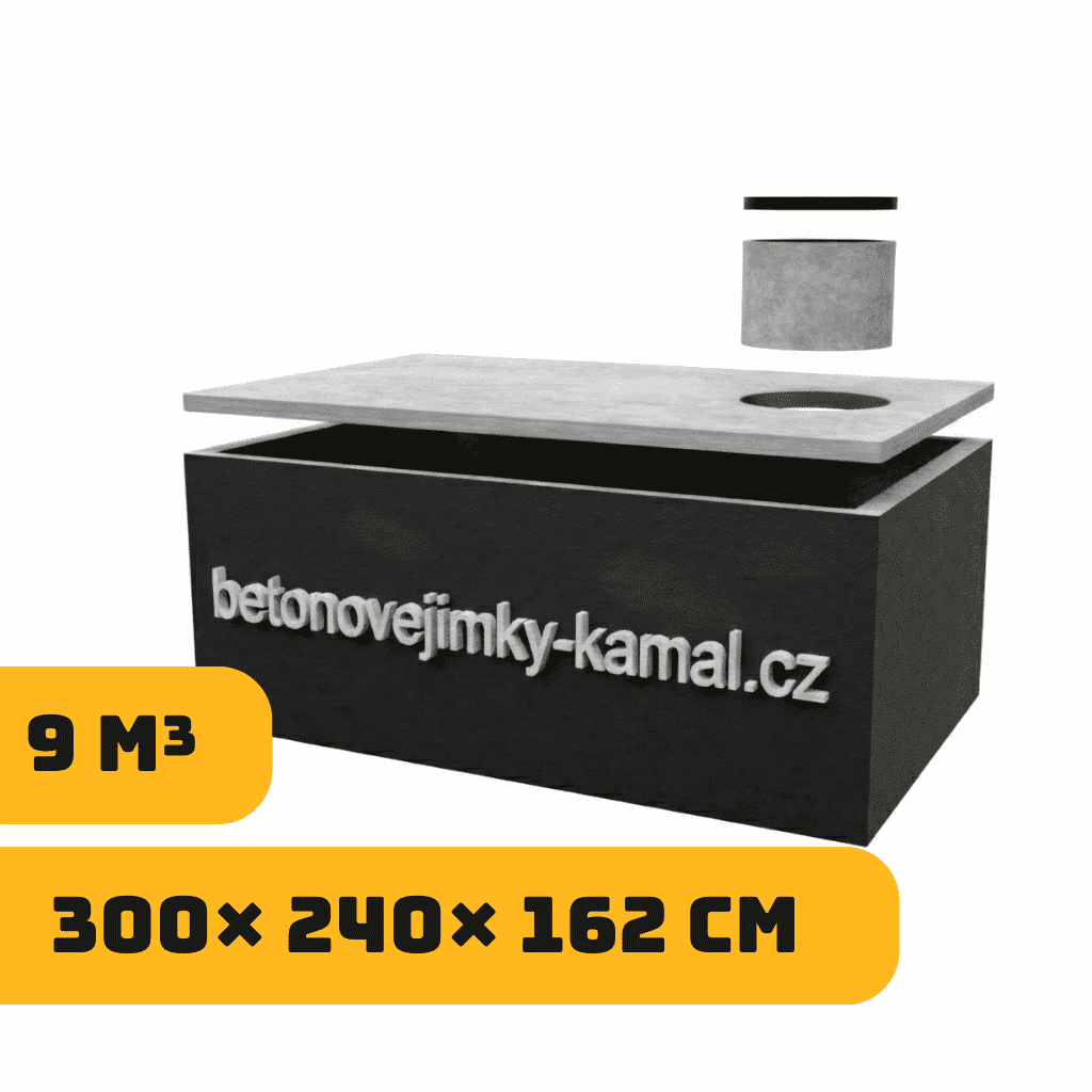 Jednokomorová nádrž 9m³ (300x240x162cm)