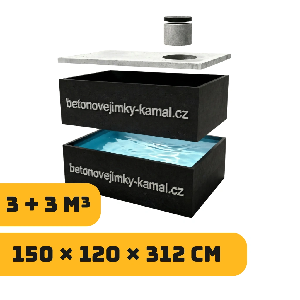 Jednokomorové nádrže 6m³ - skládané na sebe 3m³ + 3m³