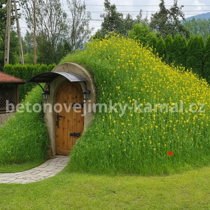 Betonovy sklep s půlkulatou kopulí bez předsíňky se vstupem z čelní strany - (300x240x240cm) - Obrázek 11