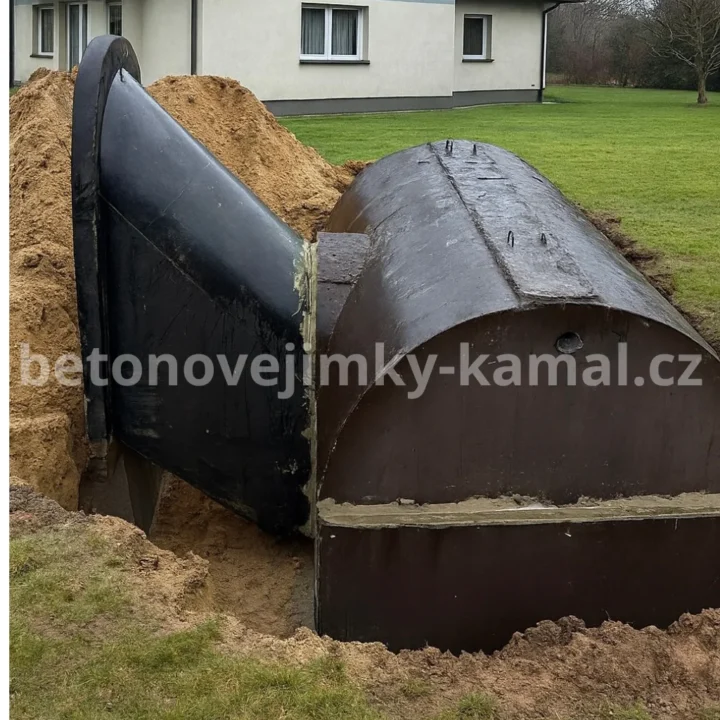 Betonovy sklep s půlkulatou kopulí bez předsíňky se vstupem z boční strany - (390x240x250cm) - Obrázek 4