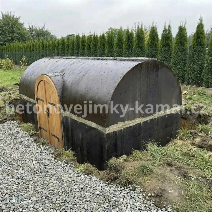 Betonovy sklep s půlkulatou kopulí bez předsíňky se vstupem z boční strany - (390x240x250cm) - Obrázek 8