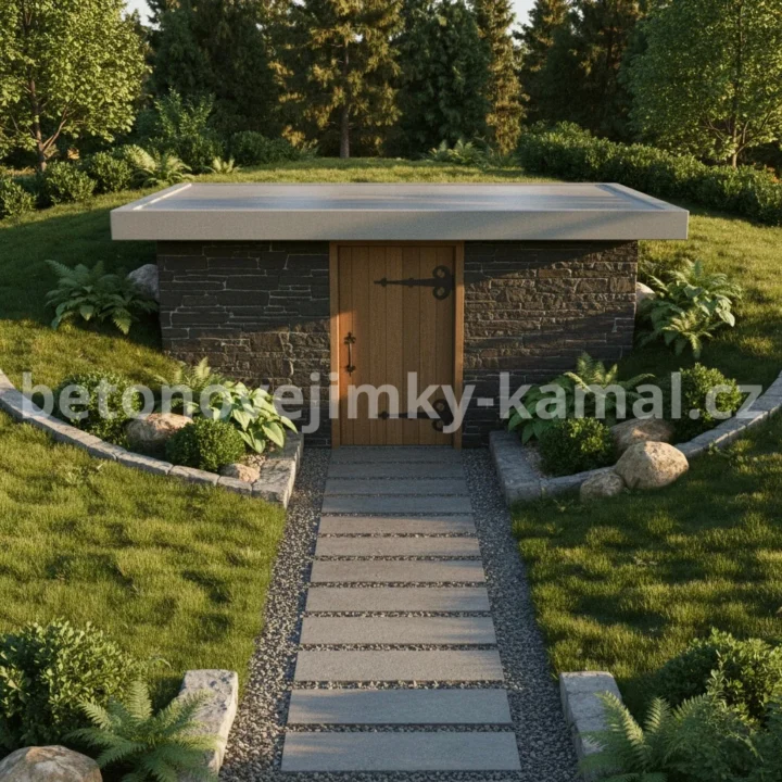 Betonový sklep s plochou střechou a vstupem na delší straně – (300x240x212cm) - Obrázek 9